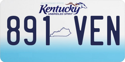 KY license plate 891VEN