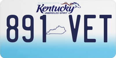 KY license plate 891VET