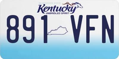 KY license plate 891VFN