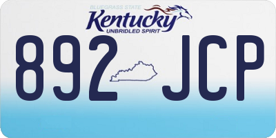 KY license plate 892JCP