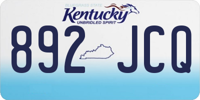 KY license plate 892JCQ