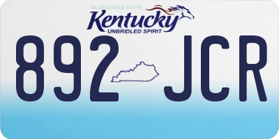 KY license plate 892JCR