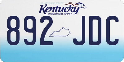 KY license plate 892JDC