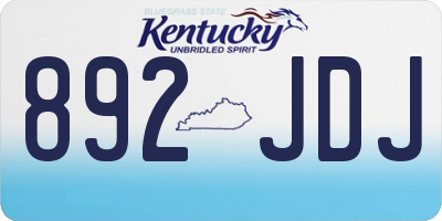 KY license plate 892JDJ