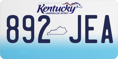 KY license plate 892JEA
