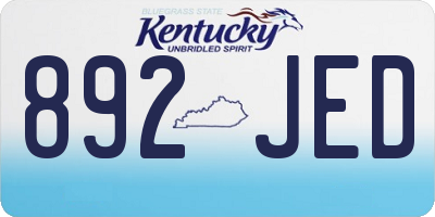 KY license plate 892JED