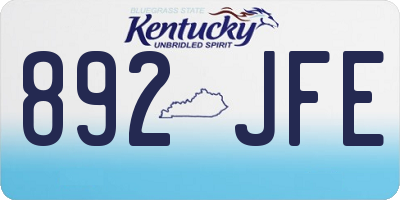 KY license plate 892JFE
