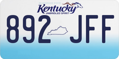 KY license plate 892JFF