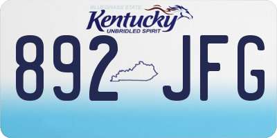 KY license plate 892JFG