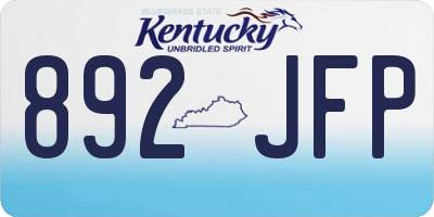 KY license plate 892JFP