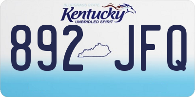 KY license plate 892JFQ