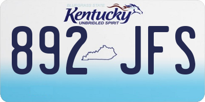 KY license plate 892JFS