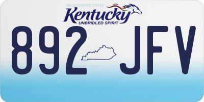 KY license plate 892JFV