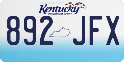 KY license plate 892JFX