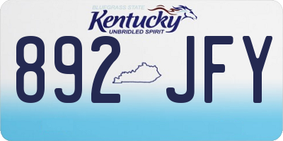KY license plate 892JFY