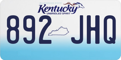 KY license plate 892JHQ