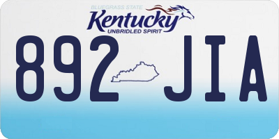 KY license plate 892JIA