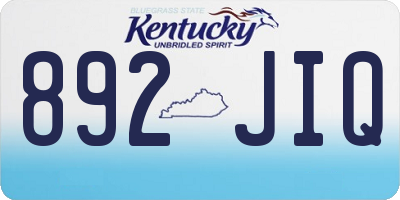 KY license plate 892JIQ