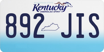 KY license plate 892JIS
