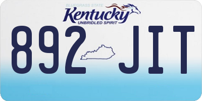 KY license plate 892JIT