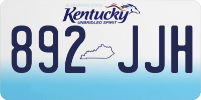 KY license plate 892JJH