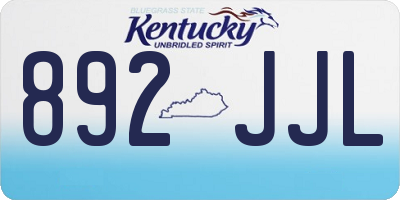 KY license plate 892JJL