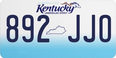 KY license plate 892JJO