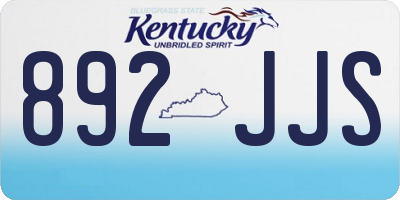 KY license plate 892JJS