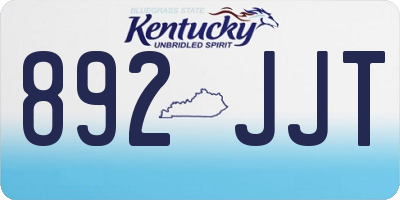 KY license plate 892JJT