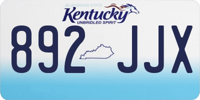 KY license plate 892JJX