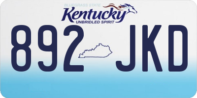 KY license plate 892JKD