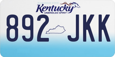 KY license plate 892JKK