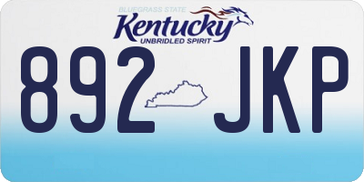 KY license plate 892JKP