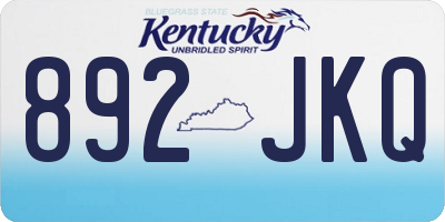 KY license plate 892JKQ