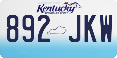 KY license plate 892JKW