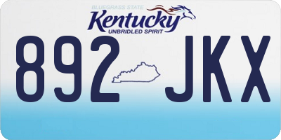 KY license plate 892JKX