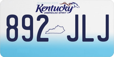 KY license plate 892JLJ