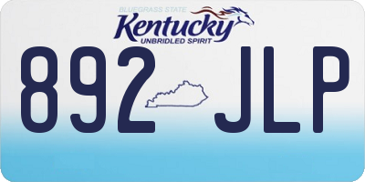 KY license plate 892JLP