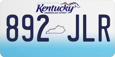 KY license plate 892JLR