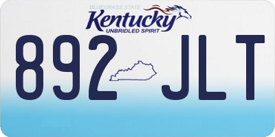 KY license plate 892JLT