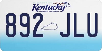 KY license plate 892JLU