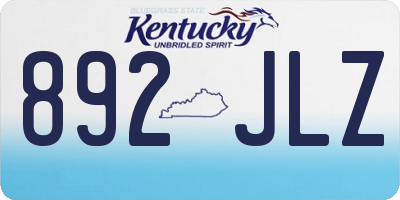 KY license plate 892JLZ