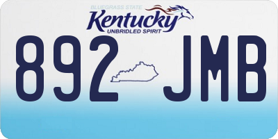 KY license plate 892JMB