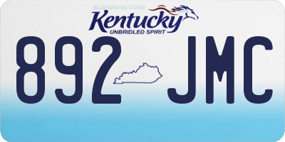 KY license plate 892JMC