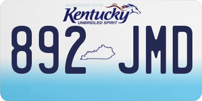 KY license plate 892JMD