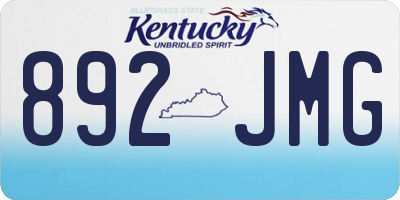 KY license plate 892JMG