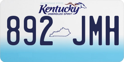 KY license plate 892JMH