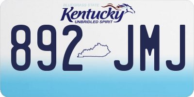 KY license plate 892JMJ