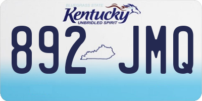 KY license plate 892JMQ