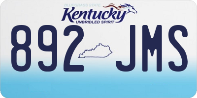 KY license plate 892JMS